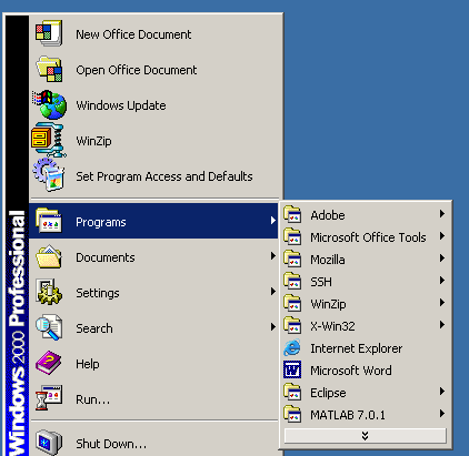 Programs Menu